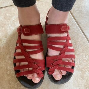 Jambu All Terra Design Red Leather Sandals